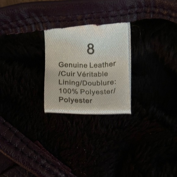 Leather Gloves | Plum | Size 8 - Picture 2 of 4